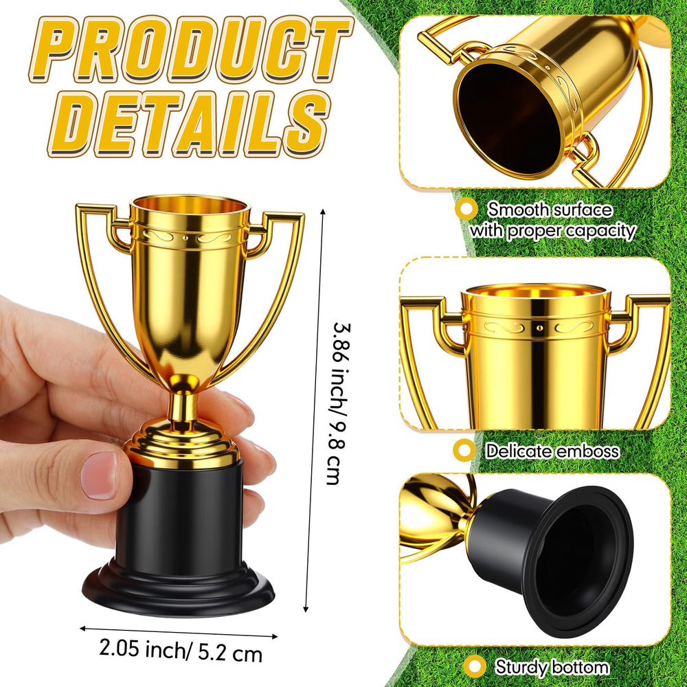 Quelay close-up of trophy cup showing shiny textured plastic and eye-catching finish