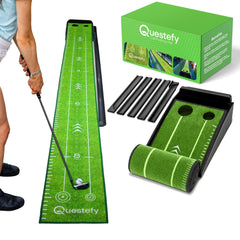 Questefy front view of putting green showing realistic roll and setup benefit