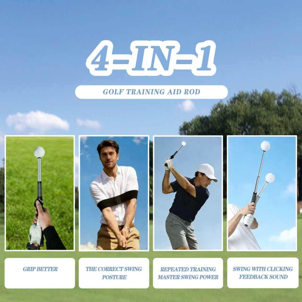 Quewpk in use at driving range improving rhythm and tempo