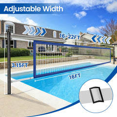 Qufiona pool game in use with players enjoying stable backyard volleyball