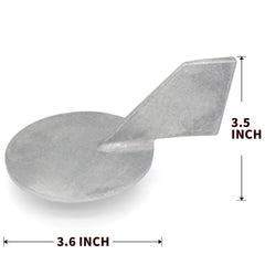 QUICKMARINE trim tab anode close-up of zinc texture and casting details for reliable sacrifice