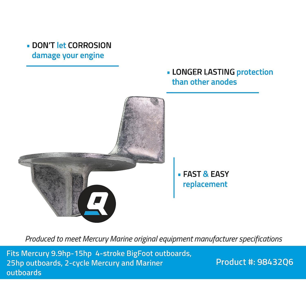 Quicksilver anode packaging and label showing authentic OEM part and fit assurance