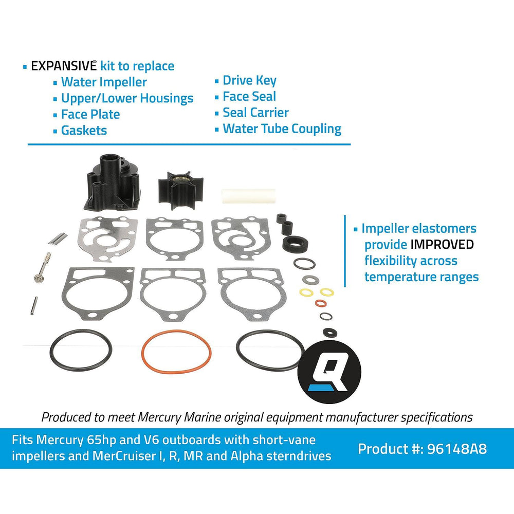 Quicksilver kit components laid out showing comprehensive parts for repair