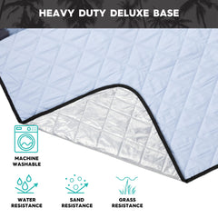Quiksilver person carrying folded mat demonstrating lightweight, travel-friendly convenience