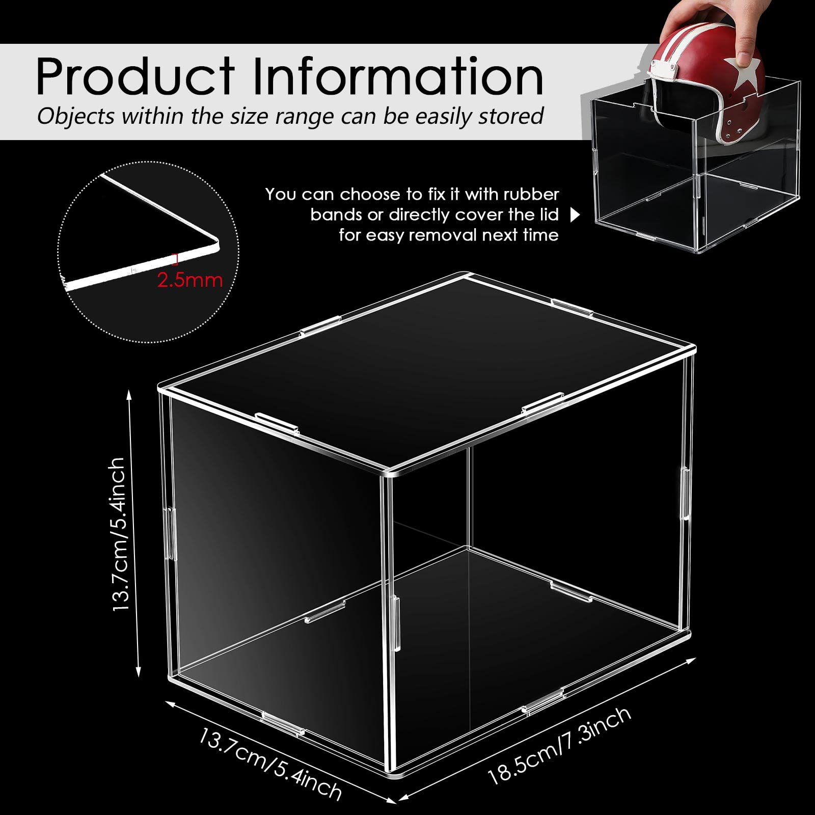 Qunclay side profile of single acrylic cube, shows slim footprint benefit
