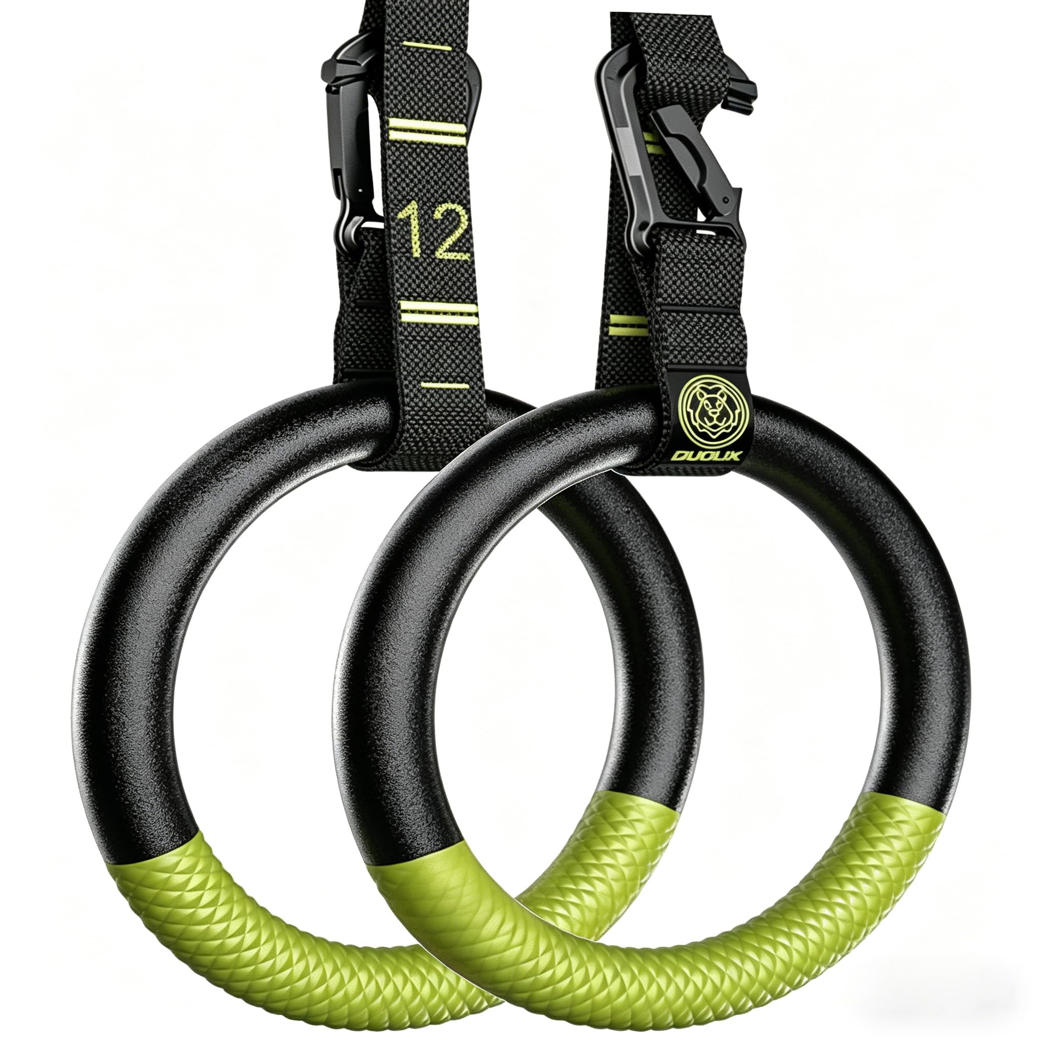 QUOLIX front view of rings and straps showing complete kit and portability