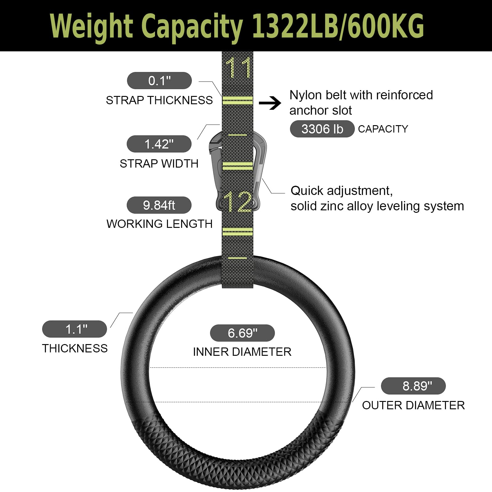 QUOLIX detailed view of straps and zinc-alloy buckles for fast, reliable adjustments