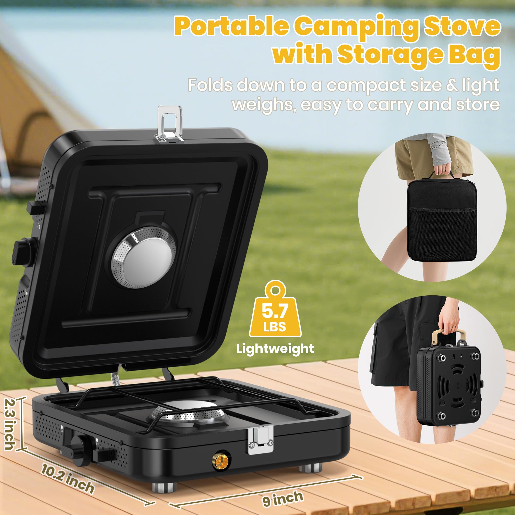 Qvamodo stove supporting two 10-inch pans to cook multiple dishes at once
