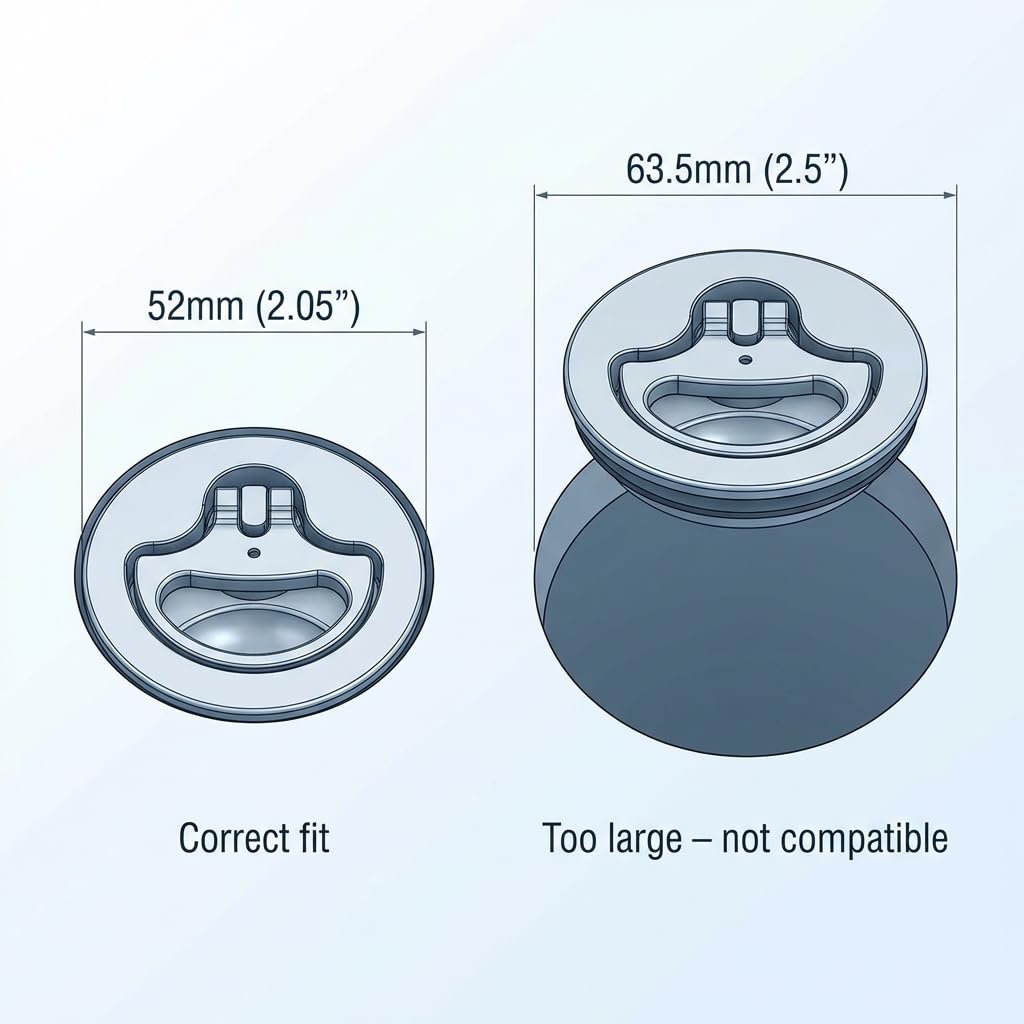 QWORK cam plate detail showing 316 stainless steel strength and fit