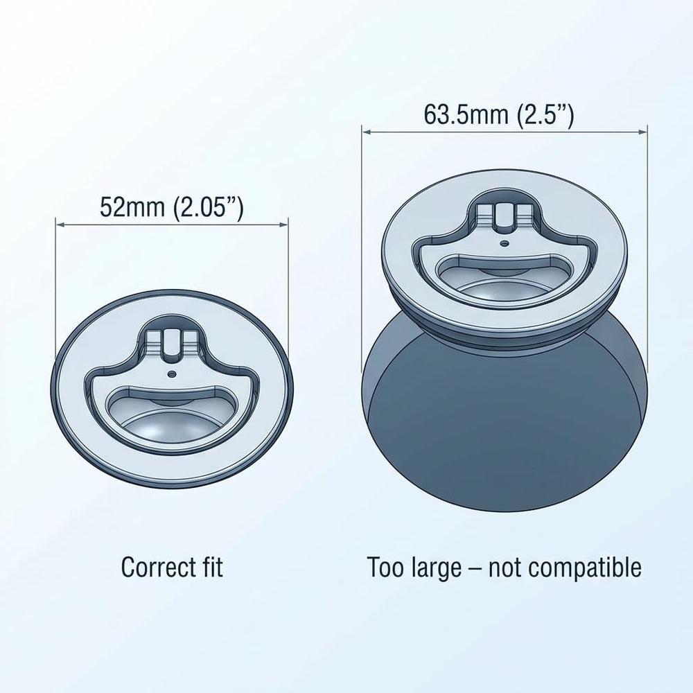 QWORK cam plate detail showing 316 stainless steel strength and fit