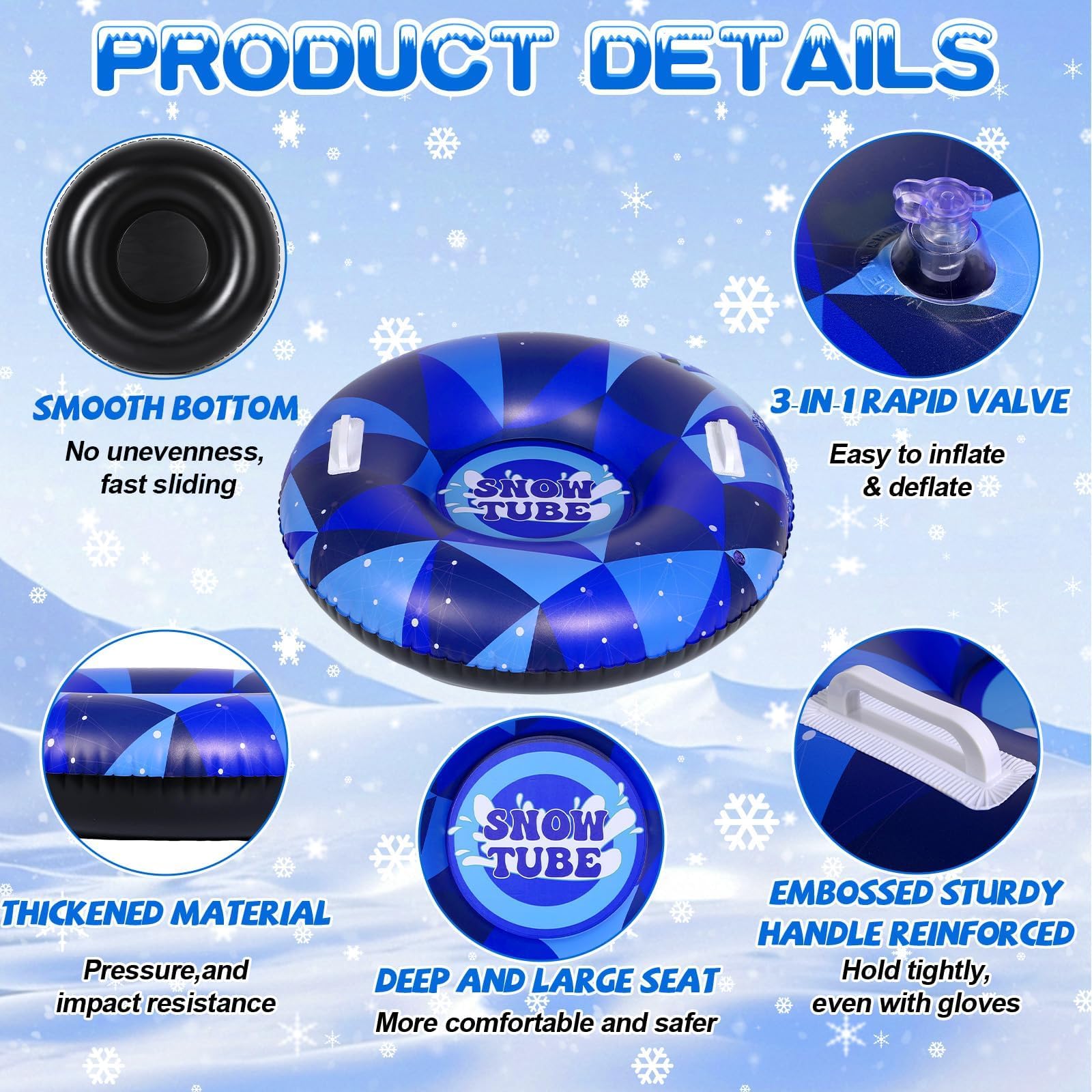 Qyeahkj reinforced handle detail on tube, offering secure grip and better control