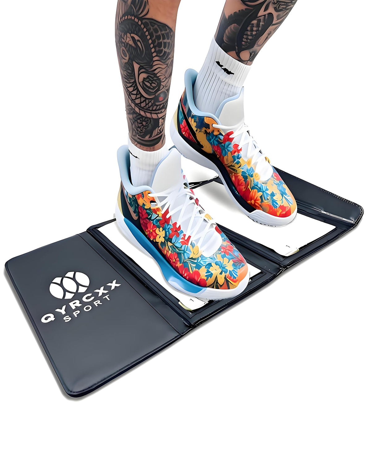 QYRCXX front view of traction mat showing compact case and professional finish for portability