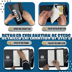 QYRCXX close-up of sticky sheet texture demonstrating high-tack debris removal performance