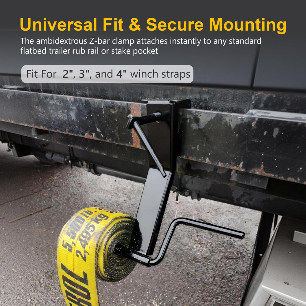 QZATTCAEN mounted on a flatbed rub rail demonstrating secure attachment and stable operation
