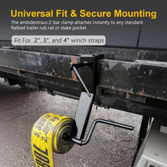 QZATTCAEN mounted on a flatbed rub rail demonstrating secure attachment and stable operation