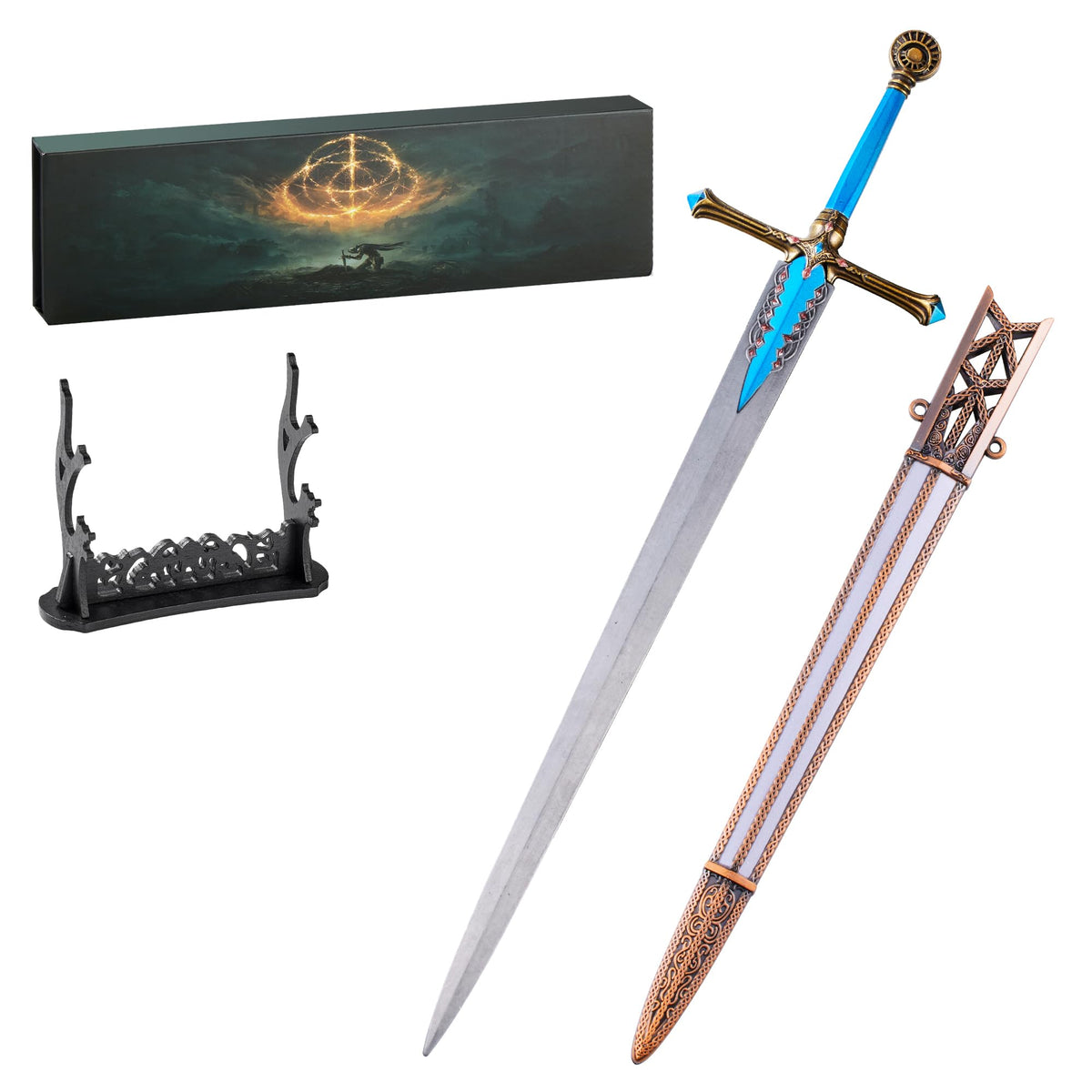 RACEROCKET Carian Knight sword front view showing accurate silhouette and collectible appeal