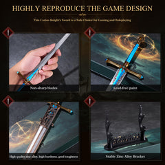 RACEROCKET sword displayed on included stand for secure desk presentation