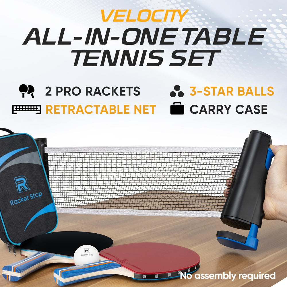 Racket Stop three 3-star balls with zippered case for protected transport