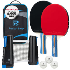 Racket Stop paddle front view showing rubber and blade for reliable play