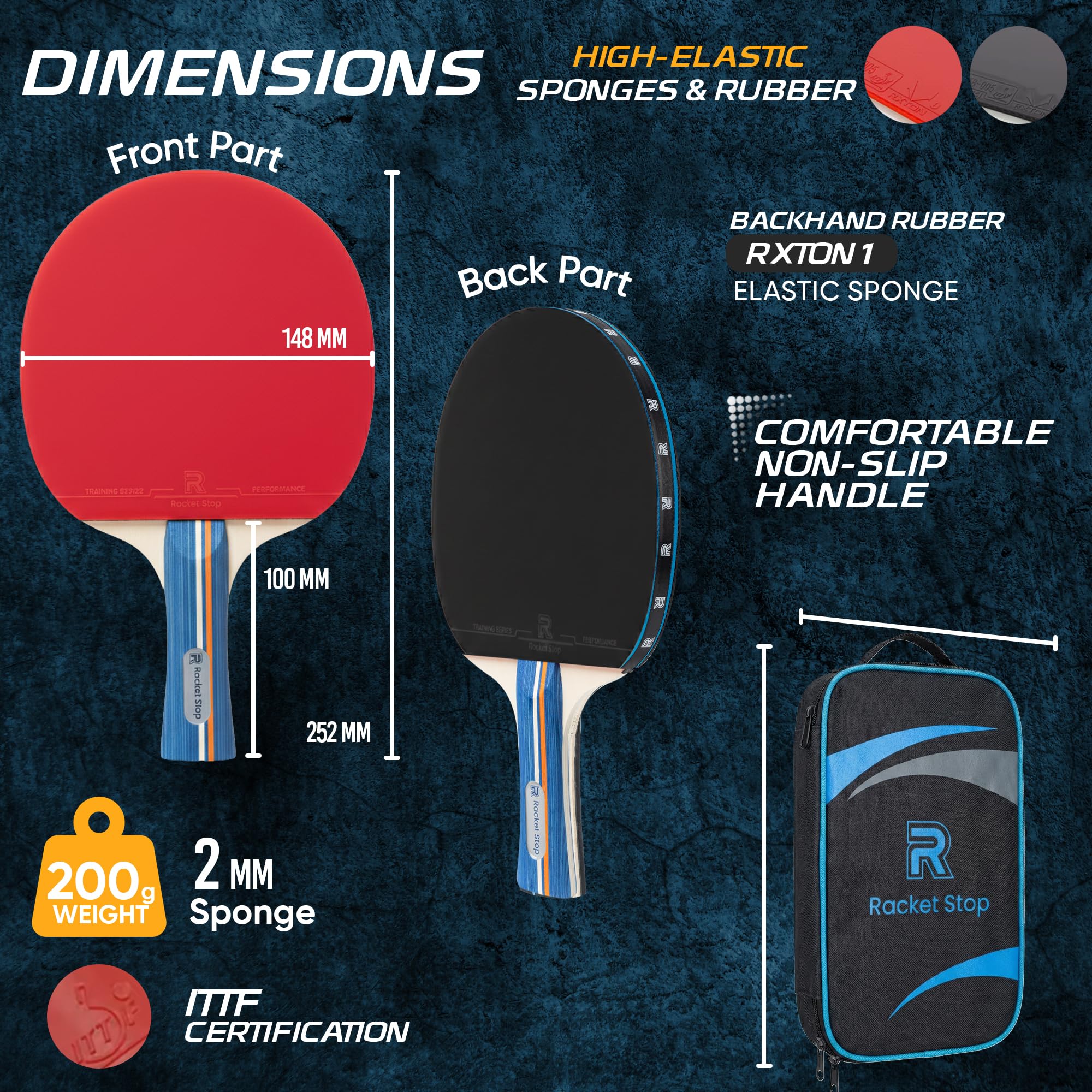 Racket Stop paddle held in hand showing scale and comfortable size