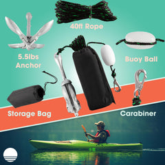 RAD Sportz anchor deployed from a kayak illustrating stable holding for fishing benefit