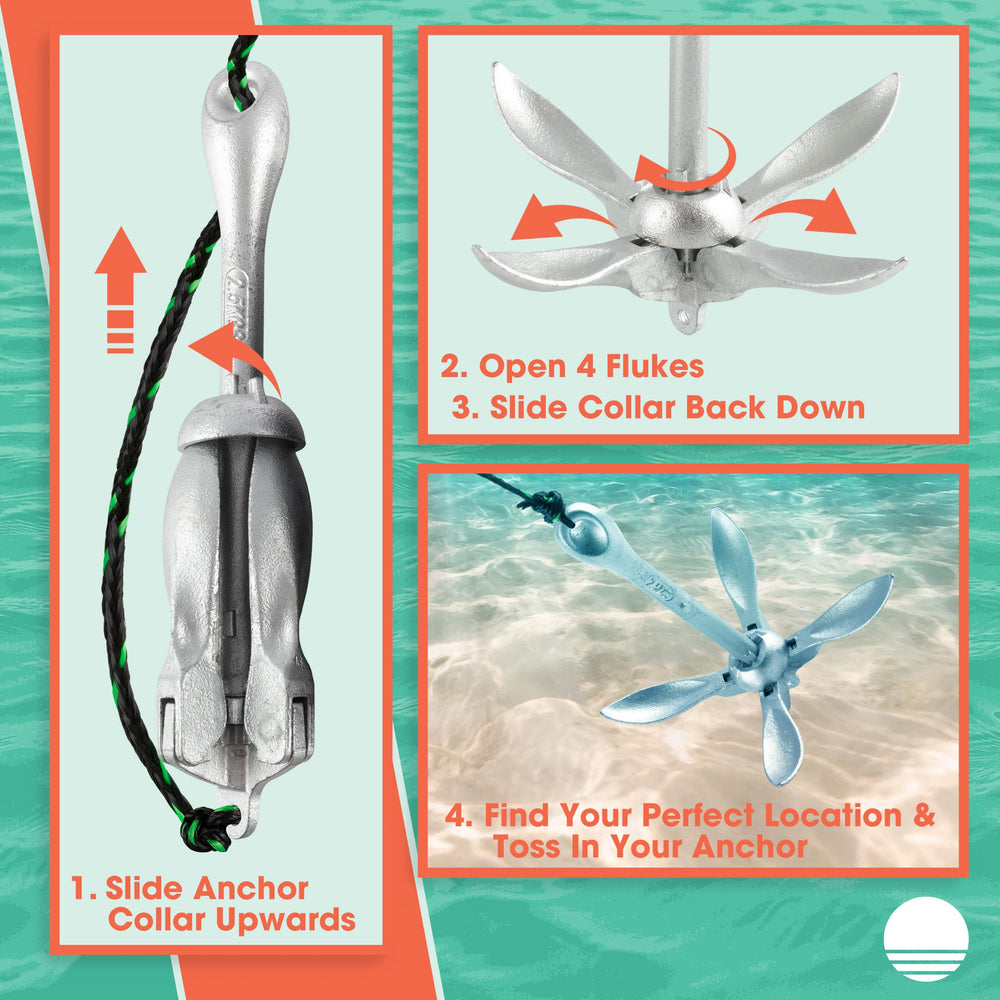 RAD Sportz anchor beside a ruler for size comparison showing portable dimensions advantage