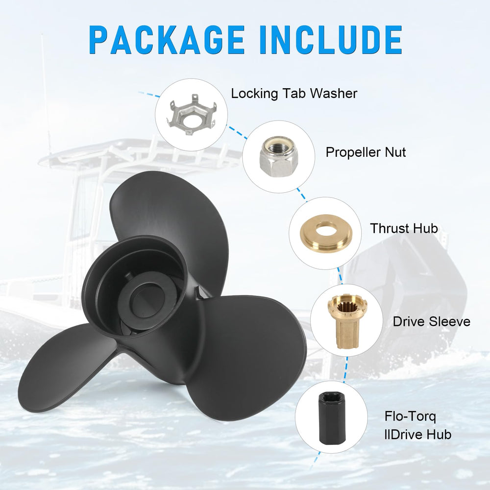 RADHLBNIU propeller beside ruler showing 13.25 inch diameter size clarity