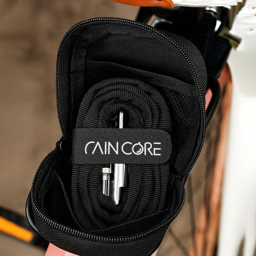 RAINCORE cable next to ruler showing 59-inch length for versatile locking options