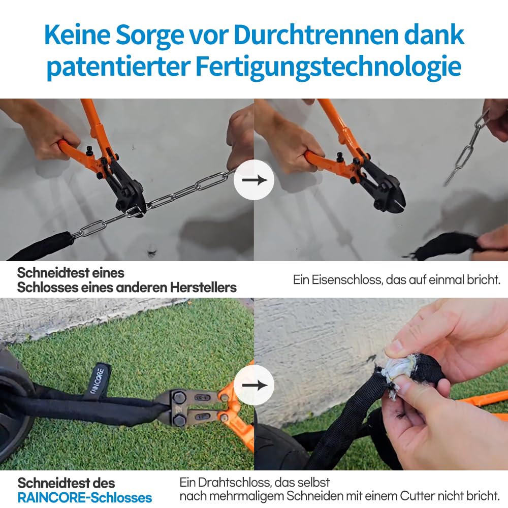 RAINCORE key and lock cylinder detail demonstrating smooth key operation and security