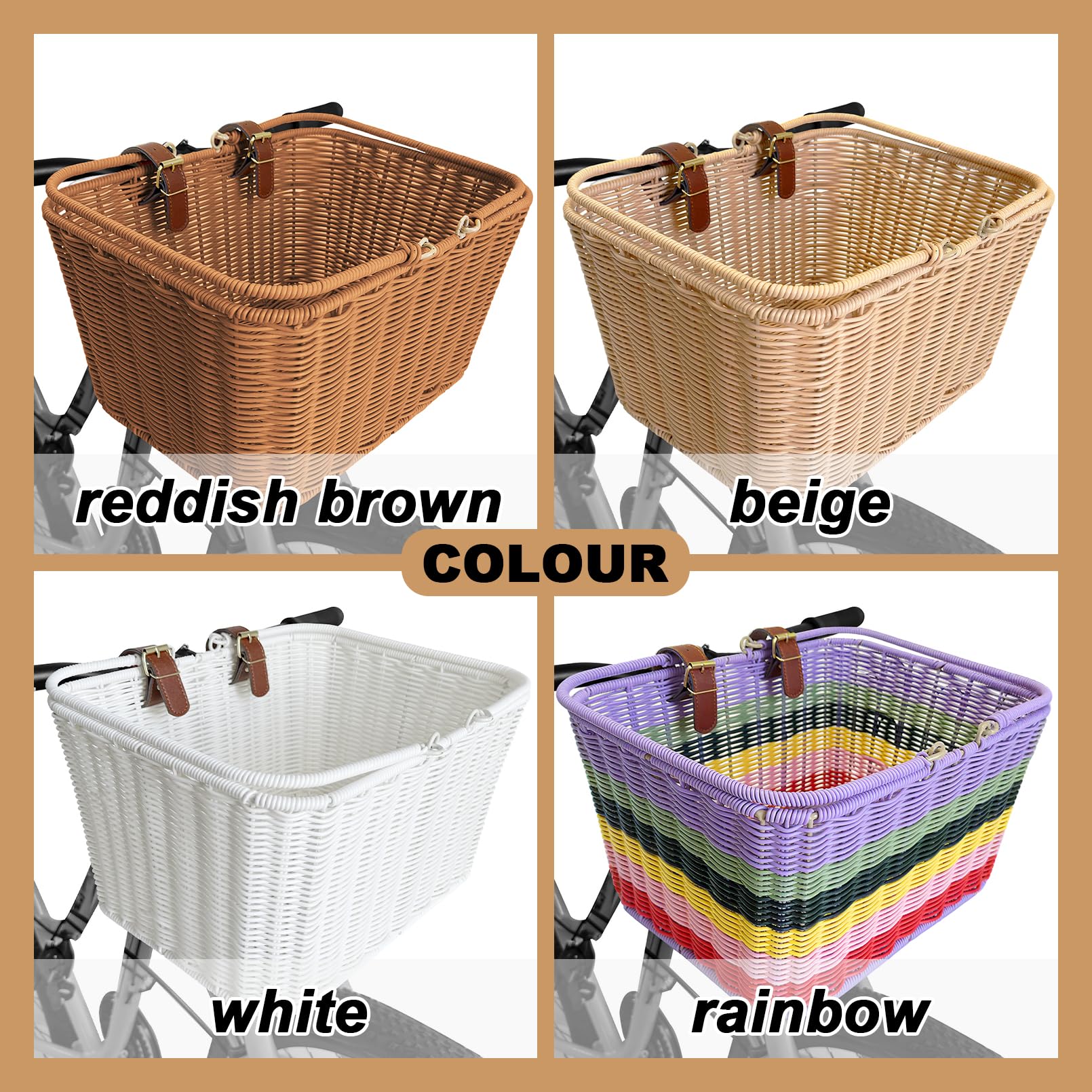 RainFlowwer basket carried at a market filled with groceries for convenient shopping