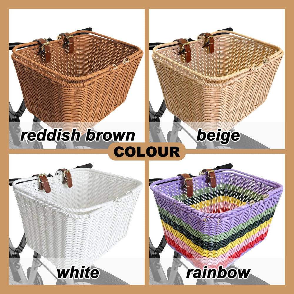 RainFlowwer basket carried at a market filled with groceries for convenient shopping