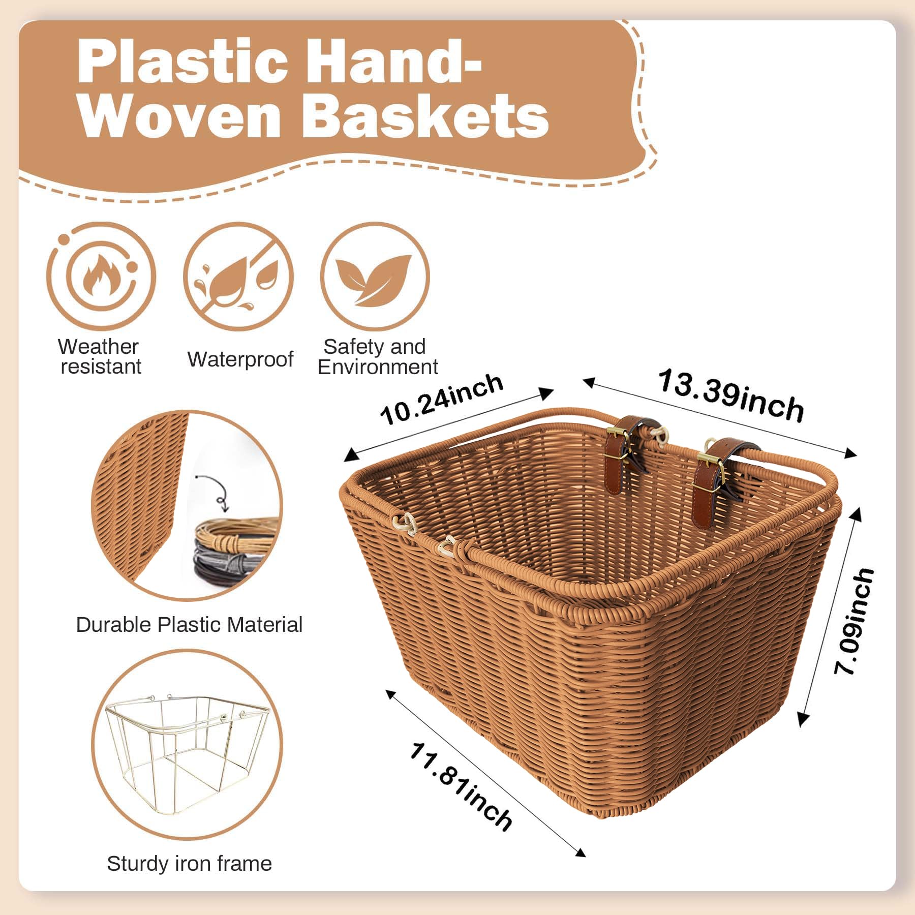 RainFlowwer basket with water bottle, towel, and produce showing real capacity