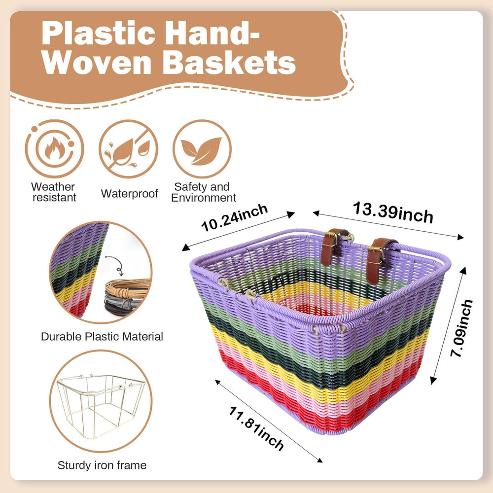 RainFlowwer basket with groceries showing true size and capacity