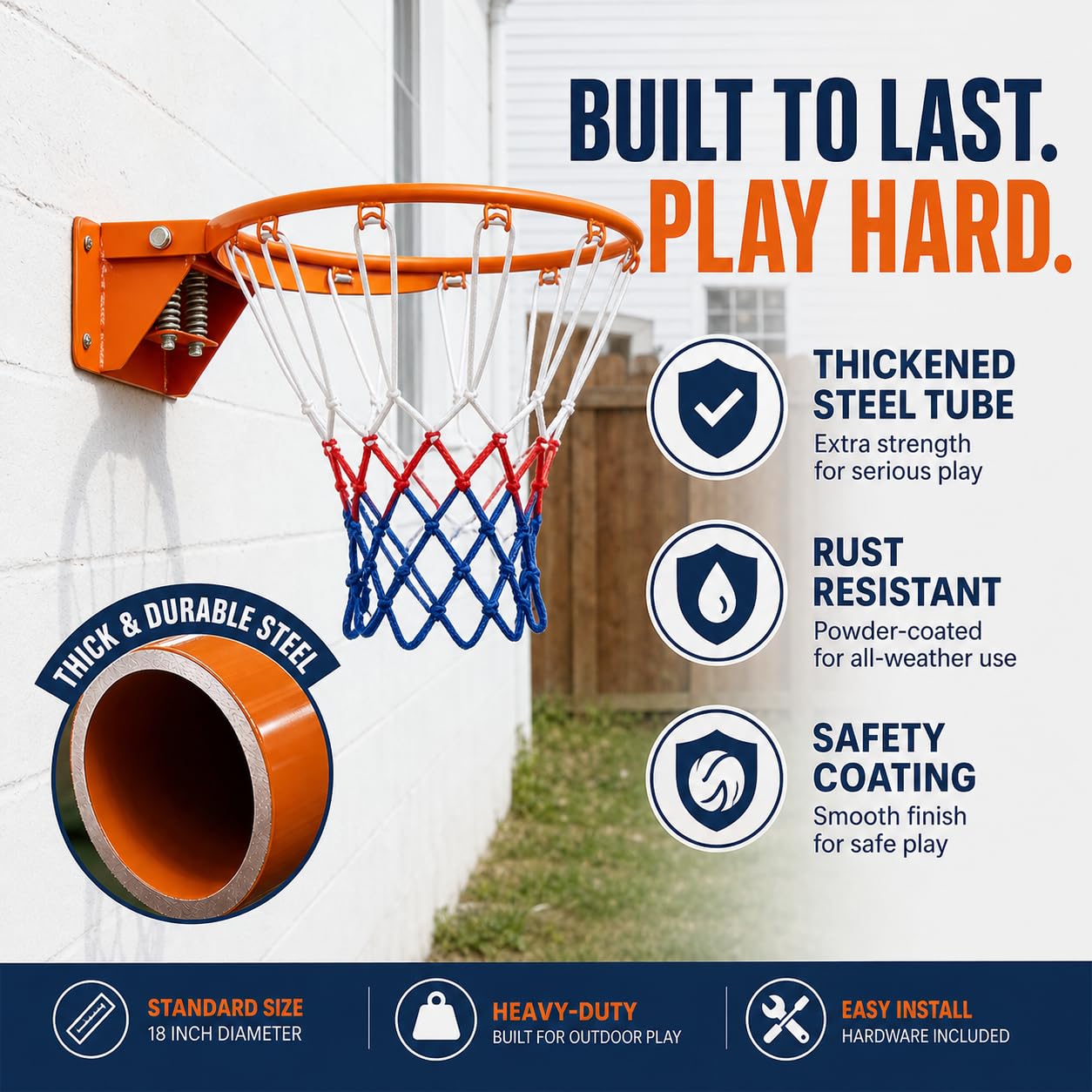 Rakon scale comparison with basketball showing true 18-inch regulation size