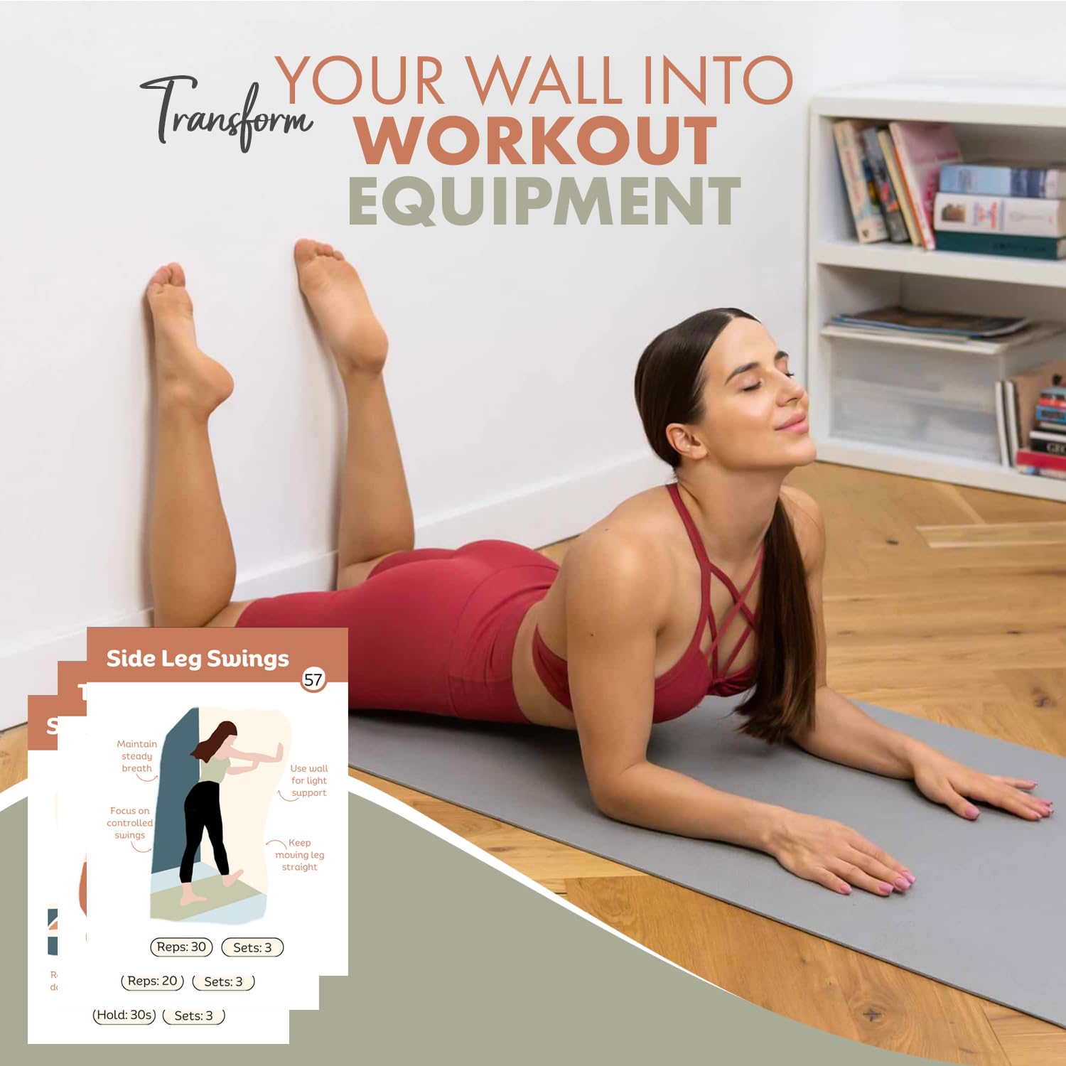 Raptor Studio card positioned while user performs banded exercise demonstrating equipment compatibility