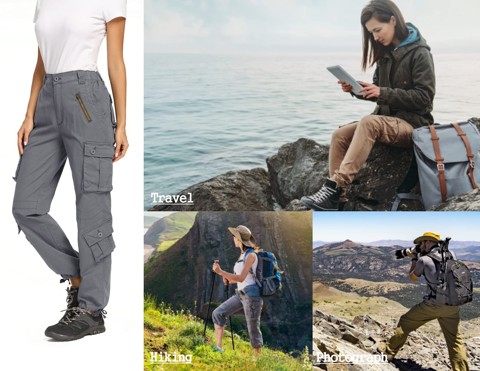 Raroauf scale photo on model showing how pants fit various heights