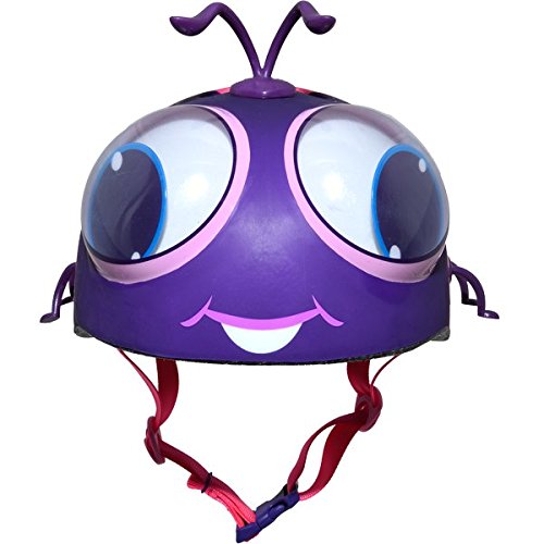 Raskullz ladybug helmet side profile demonstrating extended rear coverage
