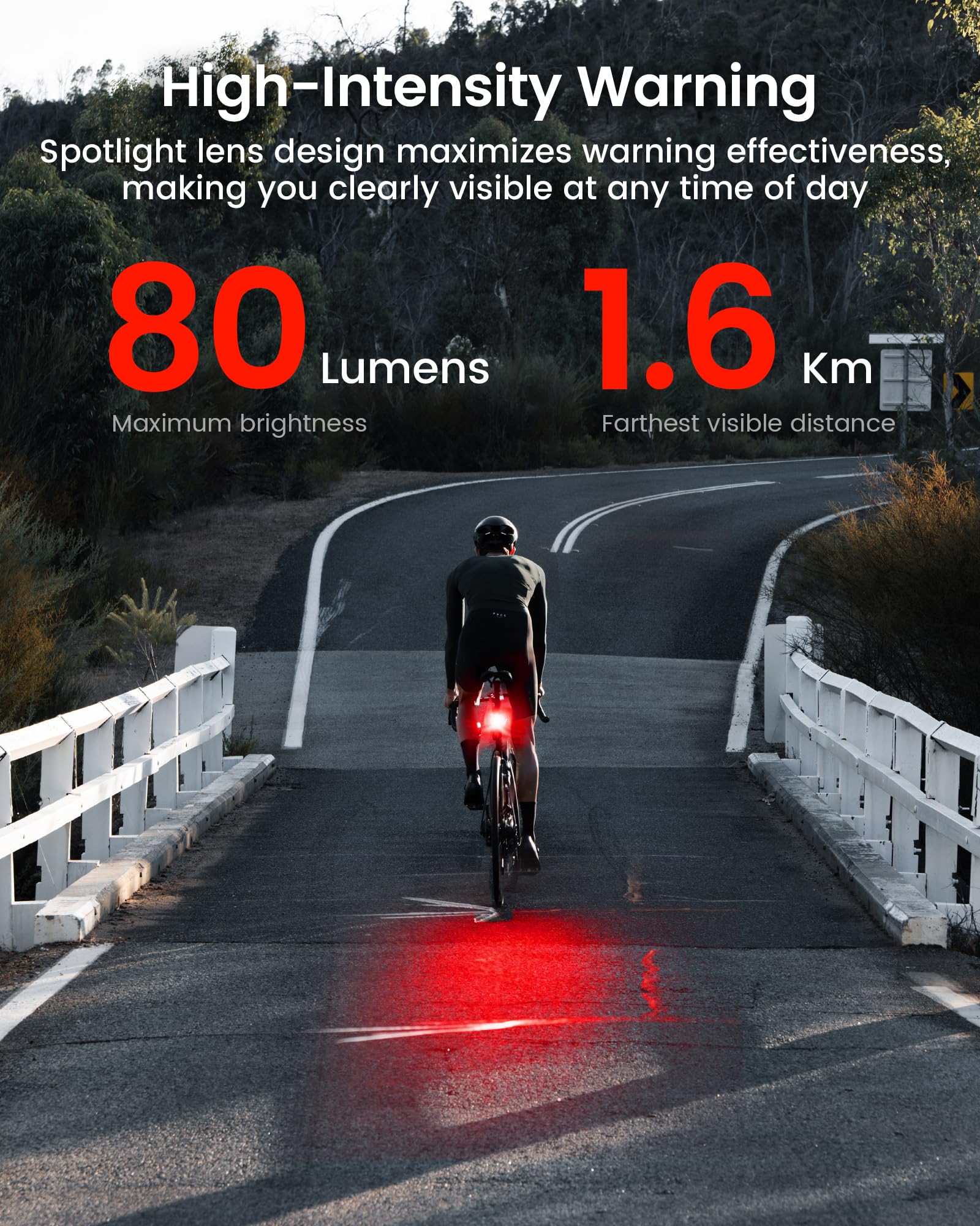 Ravemen NT201 brake activation brightening instantly to alert followers