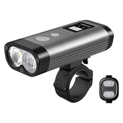 Ravemen PR2000 front view showing headlight beam and mount for clear visibility
