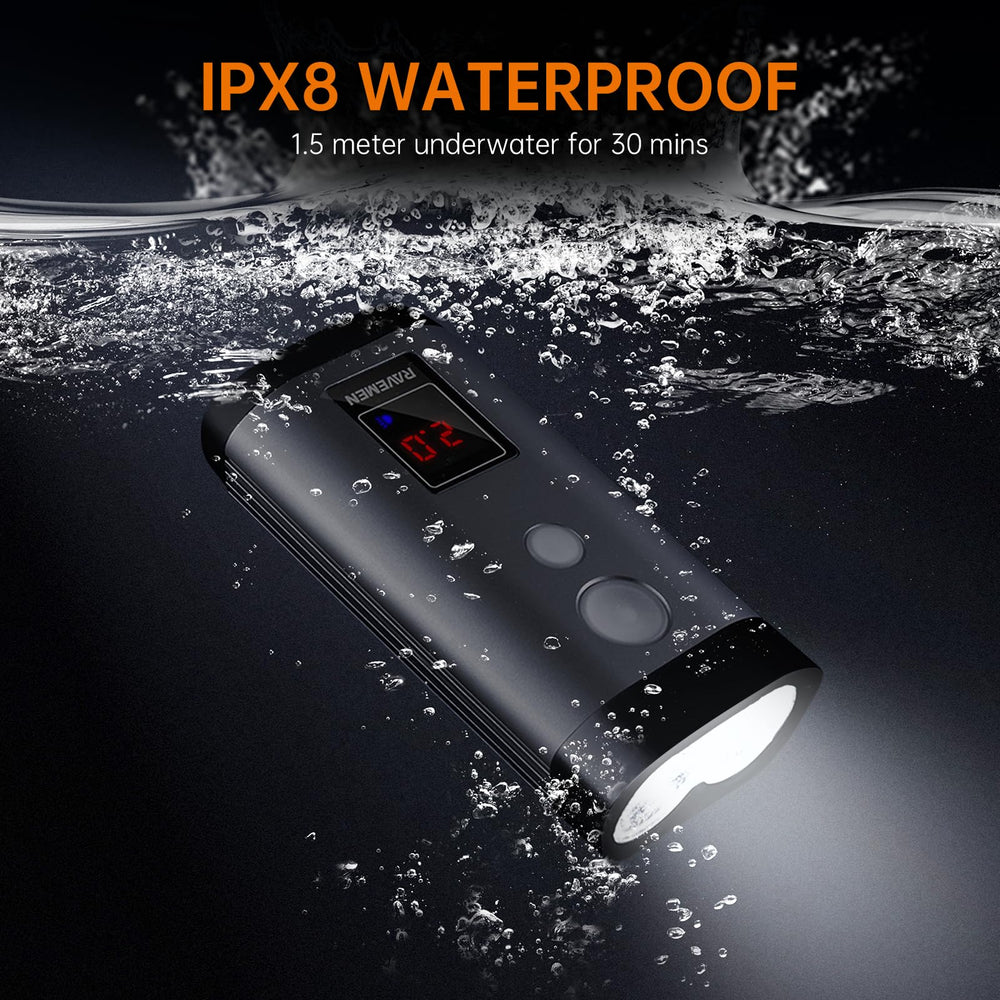 Ravemen PR2000 anodized aluminum body detail illustrating durable waterproof build