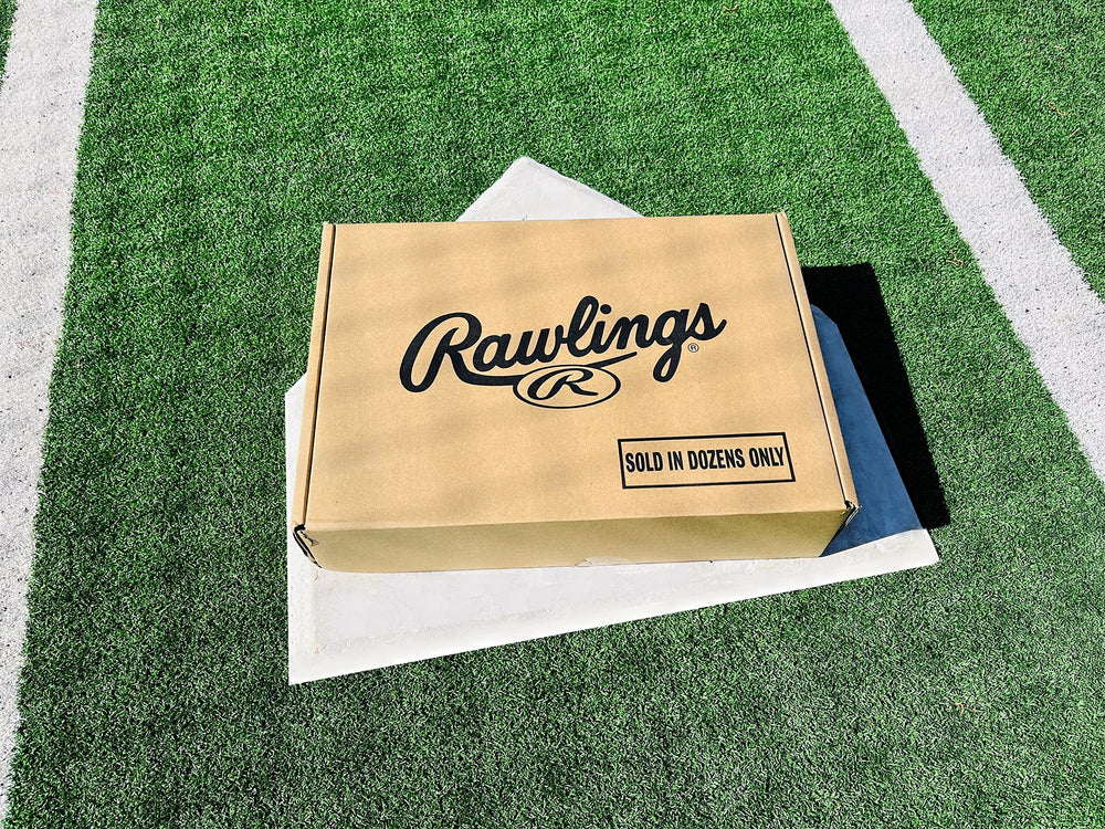 Rawlings 12-count box beside ruler showing quantity and scale convenience