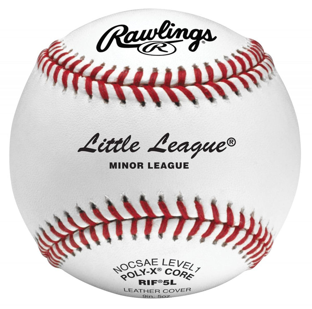 Rawlings close-up of raised red stitches for improved grip and control benefit