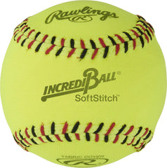 Rawlings Incredi-Ball front pack view showing bright yellow balls and safer training benefit