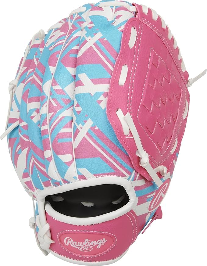 Rawlings REMIX beside baseball showing 9-inch scale for small hands