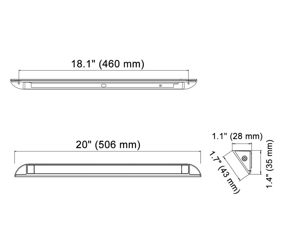 Raycharm mounted on RV awning illuminating entry area for safe access