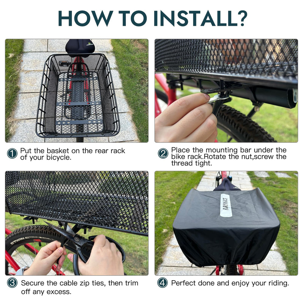 RAYMACE cargo net securing groceries to prevent shifting during rides