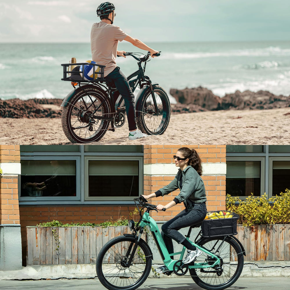 RAYMACE basket mounted on e-bike illustrating compatibility and utility