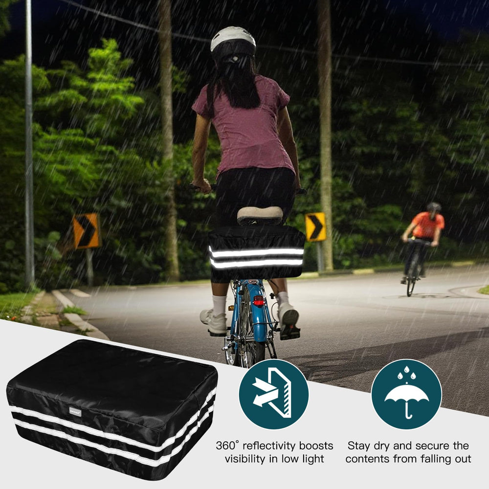 RAYMACE basket with waterproof cover protecting contents from rain and light for reliability