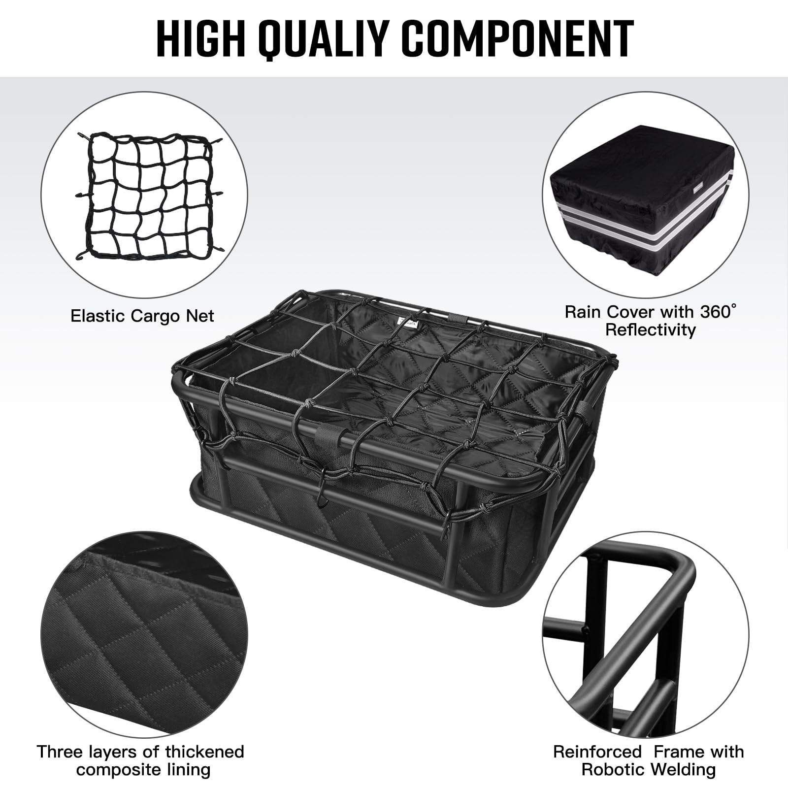 RAYMACE elastic cargo net securing oversized load for safer rides