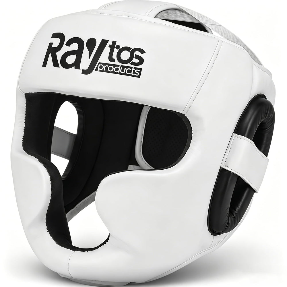Raytos headgear front view showing full-face protection and clear sightlines benefit